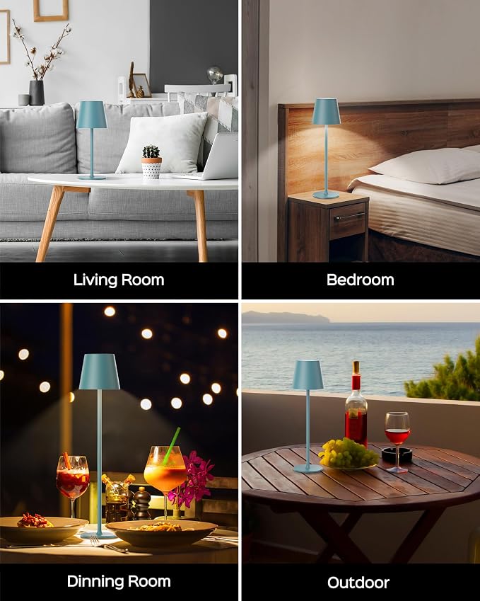 JACKYLED Cordless Table Lamps Rechargeable, 3 Adjustable Height, 5000 Capactiy Operated 3 Colors Smooth Dimming, Portab - Image 5