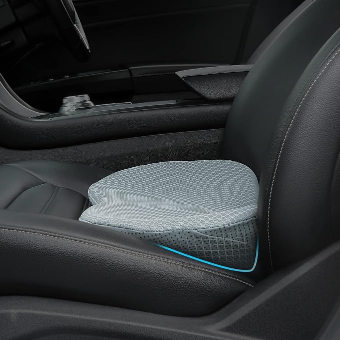 Livtribe Car Seat Cushion - Memory Foam Car Seat Pad - Sciatica & Lower Back Pain Relief - Car Seat Cushions for Driving - Road Trip Essentials for Drivers(Gray) by Livtribe