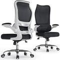 TRALT Office Chair Ergonomic Desk Chair - Gaming Chair with Lumbar Support | 330 LBS Home Office Desk Chairs , Reading Chair with Flip-up Armrests, Comfortable Computer Chairs (1, White Black) by TRALT