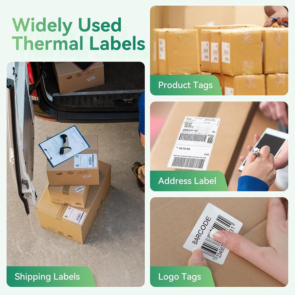 iDPRT Shipping Labels - 4x6 Thermal Direct Address Labels, Fan-Fold, Strong Adhesive, 500 per Stack, Compatible with JADENS,MUNBYN,Nelko,Phomemo,KNAON,iDPRT Thermal Label Printers - Image 6