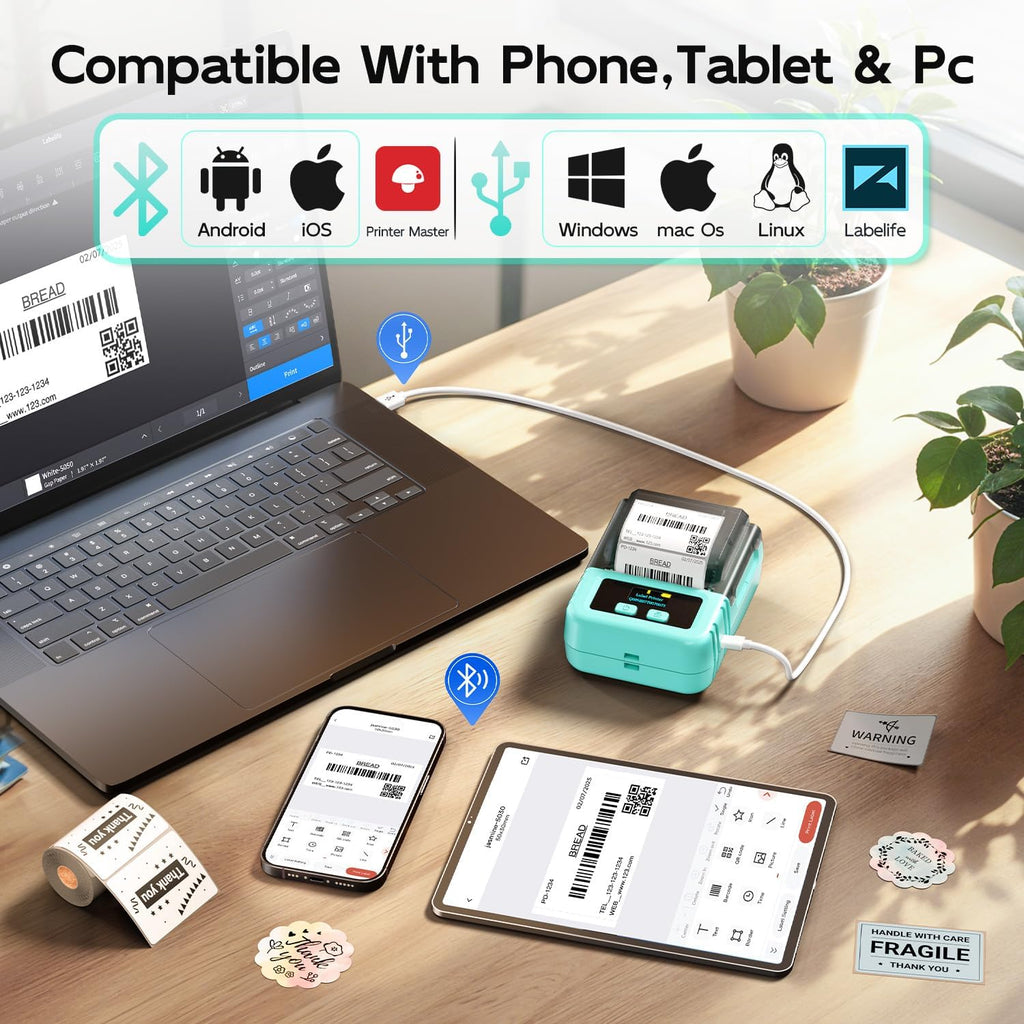 Phomemo M120 Label Printer - 2" Bluetooth Thermal Label Maker - Image 3