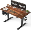 CubiCubi 48 x 24 One-Piece Electric Adjustable Standing Desk, Black Walnut | Height Adjustable Electric Large Computer Home Office Sit Stand up Workstation, with Memory Presets, Headphone Hook by CubiCubi