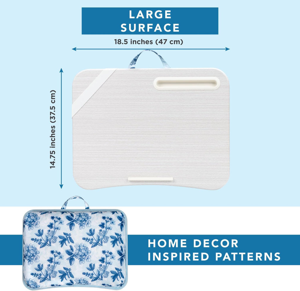 LAPGEAR XL Designer Lap Desk – Blue Blossoms, Fits 17.3” Laptops - Image 5