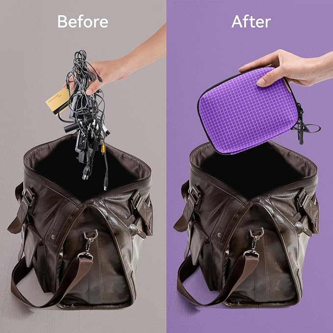 Electronics Organizer Cord Organizer Travel, Small Tech Bag for Cords, Chargers, Power Bank, Earbuds – Portable Cable Pouch for Office, Business Trip, Commute – Water & Scratch-Resistant - Image 3