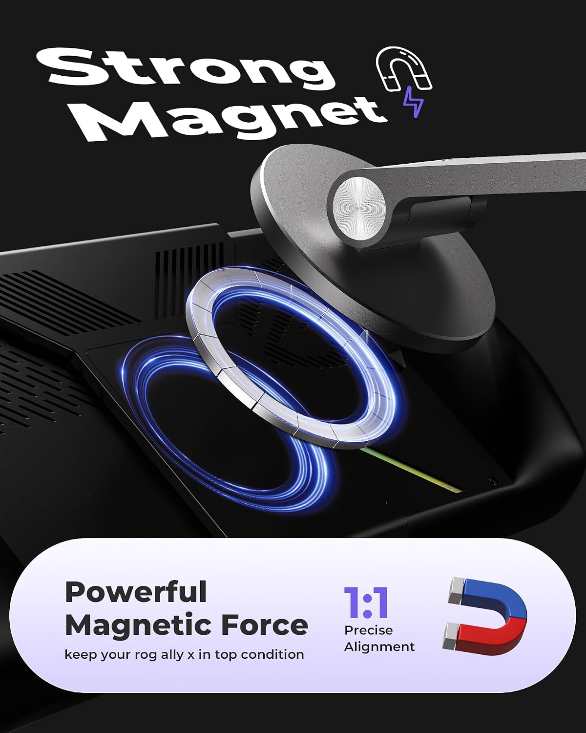 Foldable Adjustable Magnetic Stand Holder for Rog Ally X, iPhone - Image 3