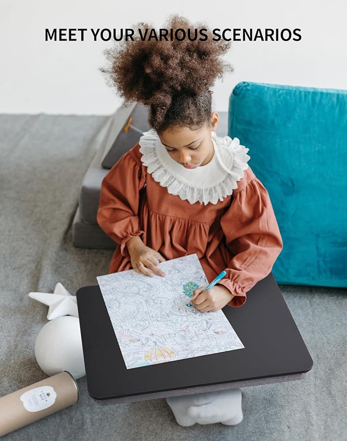 ZEAPTAC Portable Lap Laptop Desk with Pillow Cushion, Fits up to 15.6 inch Laptop, Lap Stand for Bed & Couch & Carpet, Book Tablet/Drawing Board/Computer Laptop Stand - Black - Image 5