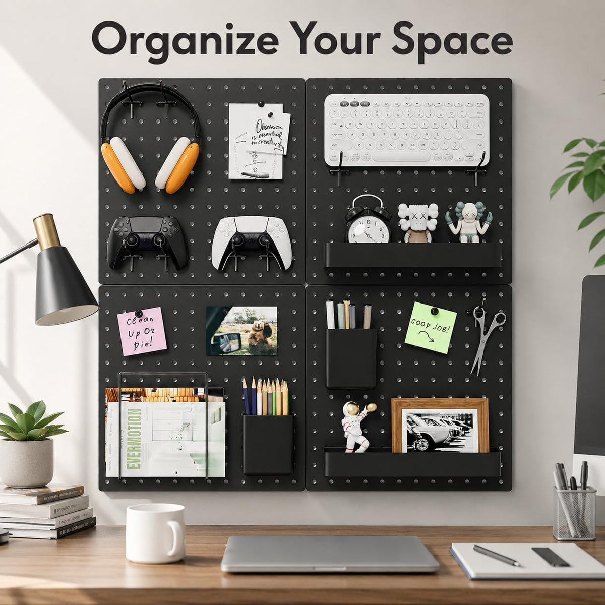 FZK 28-Packs Peg Board Organizer Accessories Kit, Black - Image 5