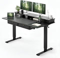 CubiCubi 48" x 24" Standing Electric Desk with Drawers, Black | Height Adjustable Workstation, Computer Sit Stand Up Office Table with Large Storage Shelf, 4 Drawers and 2 Hooks by CubiCubi