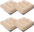 MAGIC ELEPHANT Chair Cushions for Dining Chair, Shredded Memory Foam Kitchen Chair Cushions Set of 4, Non-Slip Thick Dinning Room Chair Pads Seat Cushions, 15.5" x 15.5" x 4" (Beige) by Magicelephant