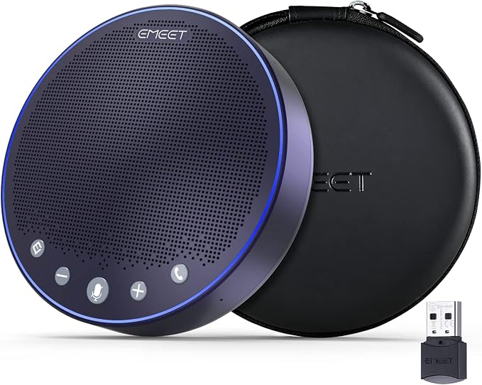 EMEET M3 Bluetooth Conference Speaker and Microphone, Zoom Certified | with 4 AI Mics 360° Voice Pickup, 18H Talk Time, USB 2.0&Bluetooth 5.0 with Daisy Chain for 20 People for Zoom Teams by EMEET