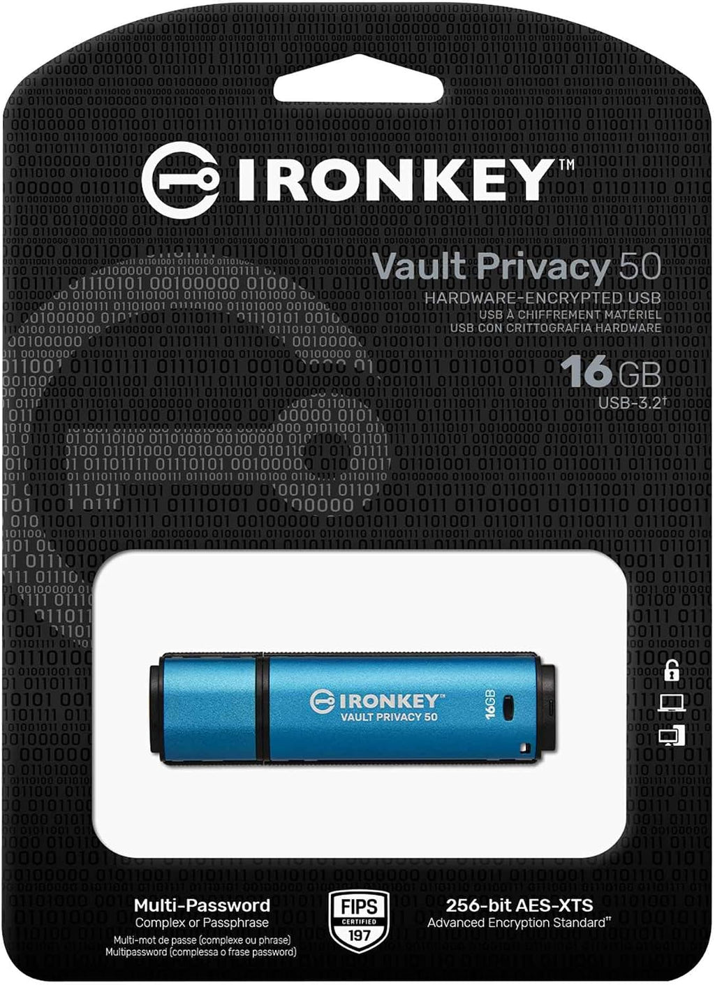 Kingston IronKey Vault Privacy 50 16GB Encrypted USB - Image 3