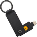 Leather Case for YubiKey 5 NFC & 5C NFC, Full-Grain Leather Keychain Holder, Protective Security Key Cover with Keyring (Black) by Generic