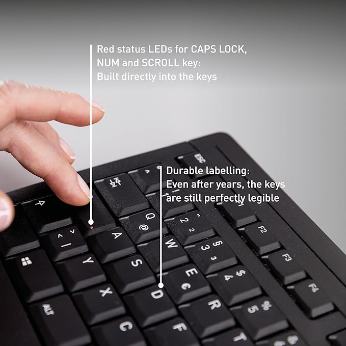 Cherry Stream Keyboard | Wired Slim Whisper Quiet | Silent Keys | Black | For PC/Laptop, Unique Typing Feel, Slim Design, CHERRY SX Scissor Switches, USB-A, QWERTY, Home or Office - Image 5