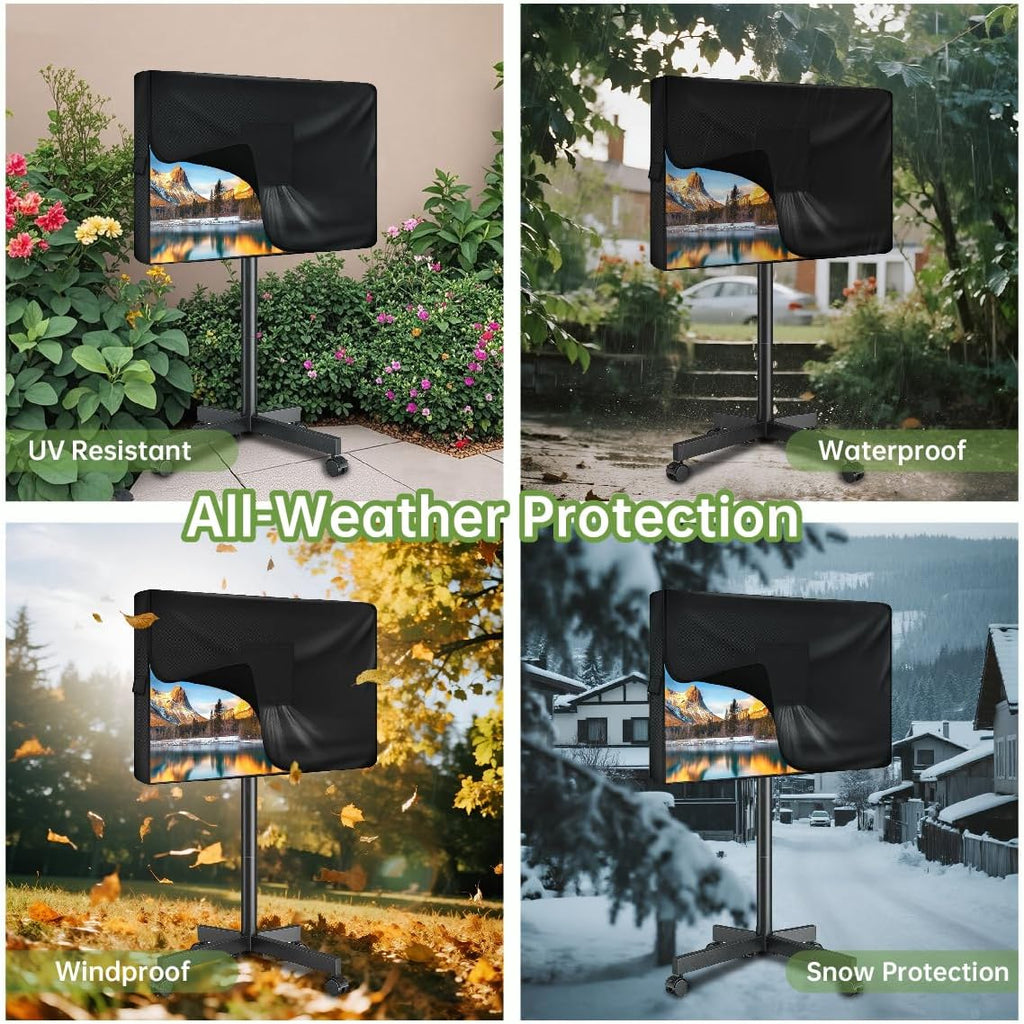 Mobile TV Stand Cover for 52-55 Inch TVs,Waterproof TV Cover for Outdoor/Indoor Rolling TV Stand(52" L×32" H×7" W) - Image 5