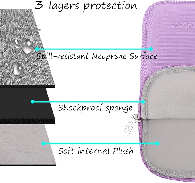 MOSISO Laptop Case 15 inch, 15 inch Laptop Sleeve with Small Case | Compatible with MacBook Air M5 M4-M2 A3448 A3241 A3114 A2941 2026-2023, Dell XPS, Neoprene Computer Sleeve Bag, Purple - Image 3