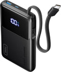 INIU Portable Charger, Smaller 45W Fast Charging Power Bank, 10000mAh Black | Flight-Safe for Travel, Built in USB C Cable, LED Display, Battery Pack for iPhone 17 16 Pro, Samsung S26, iPad etc by INIU