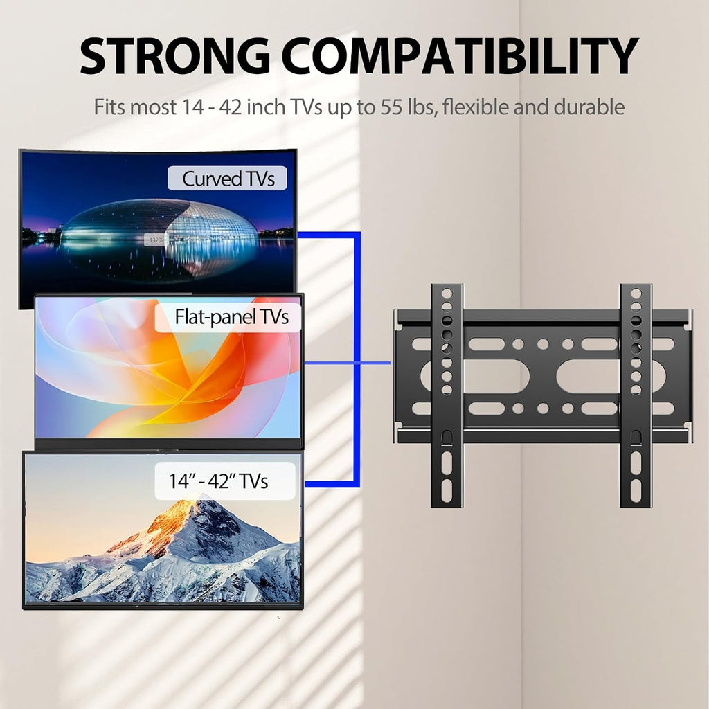 Fixed TV Wall Mount for 14-42" TVs Low Profile Wall Mount TV Bracket - Image 8