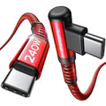 AINOPE 240W High Speed USB C Cable [10ft] USBC to USBC Cable, Right Angle C to C Cable Fast Charging Compatible with iPhone 16 Charger Cord, iPad Pro,MacBook Air 2024 M4,Samsung Galaxy S24, Red by AINOPE10yearsforphoneaccessories