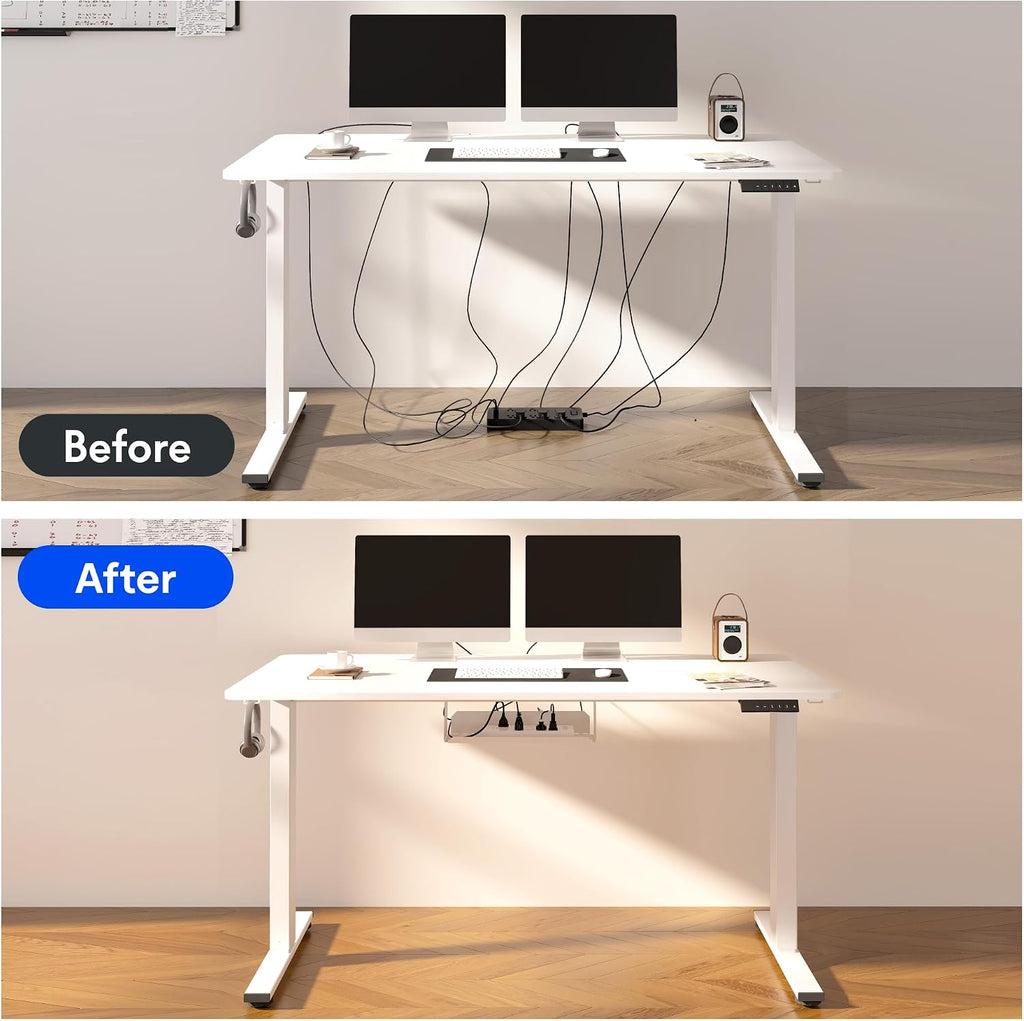 FLEXISPOT EN2 60"x24" Standing Desk with Power Strip Bundle, White - Image 6