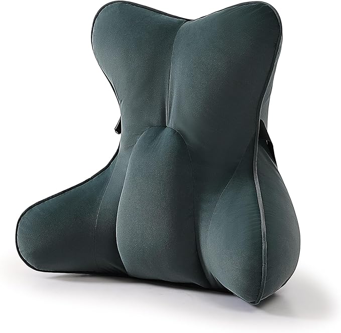 Lumbar Support Pillow(Pat. Pend) for Lower Back Pain Relief – Multi-Functional Ergonomic Lumbar Cushion, Reading Pillow for Office Chair, Car Seat & Sofa,Charcoal Gray by Ailuteie
