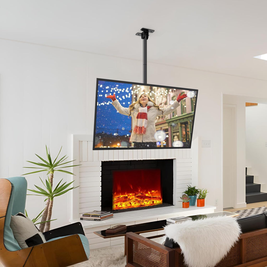 Ceiling TV Mount for 26-65 inch Flat Screen Displays, Adjustable Ceiling TV Bracket Fits Most LCD LED OLED TVs, 14.96Inch Single Extended Mounting Pole, Holds up to 110lbs, Max VESA 400x400mm - Image 7