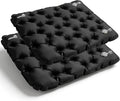 Inflatable Seat Cushion, Lightweight Waterproof Stadium Seat Pads | Camping Air Sitting Pad with Repair Patch, Portable Seat Cushions for Airplane, Hiking, Climbing, Car, Travel(Black,2 Pack) by YEEKORO