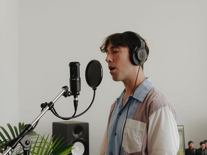 Audio-Technica AT2020 Cardioid Condenser Studio XLR Microphone, Ideal for Project/Home Studio Applications, Black | Project/Home Studio Applications, Black - Image 9