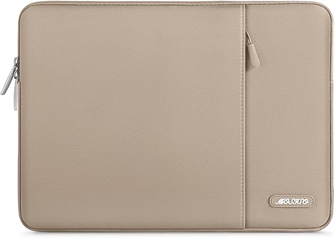 MOSISO Laptop Case 13.3 inch, 13-13.3 inch Laptop Sleeve Bag with Pocket | Compatible with MacBook Air/Pro 13/Pro 14 M5 M4 M3 M2 M1, HP Dell ASUS Lenovo, Polyester Vertical Computer Bag, Taupe Brown by MOSISO