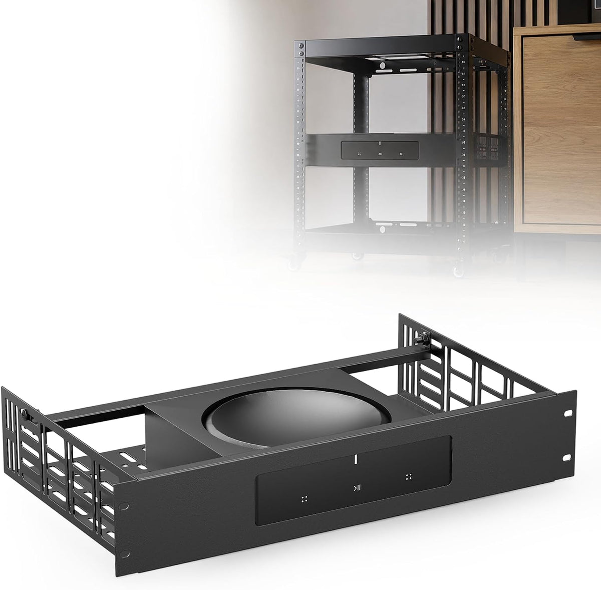 ynVISION.DESIGN 2U Rack Mount Shelf for Sonos Amp, 11" Deep, 1 Amp, 4 Pack - Image 7