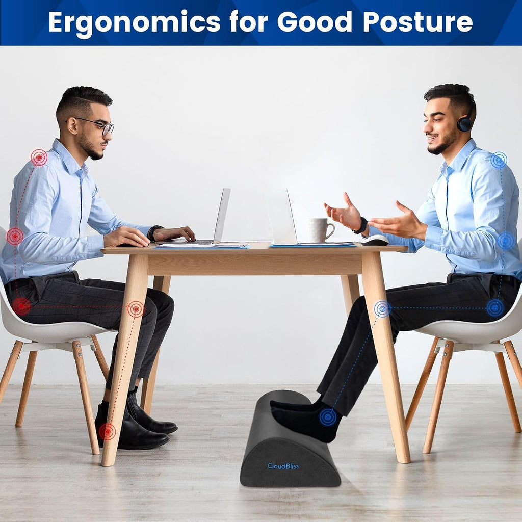 Foot Rest for Under Desk at Work, Foot Stool for Office, Footrest, Gray - Image 5