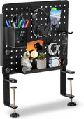 Clamp On Desk Pegboard, Desk Organizer, Tool-Free, Black Steel LINEWISE by LINEWISE