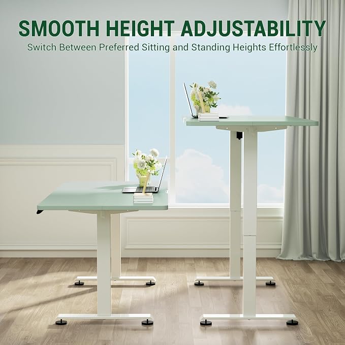 Veken 55 Inch Large Electric Standing Desk, Gaming Table, Green | Height Adjustable Sit Stand Up Computer Tables for Home Office, Study , Writing, Suit students, employees and group work - Image 8