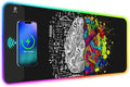 ToLuLu RGB Gaming Wireless Charging Mouse Pad, 7.5/10/15W 10 Light Modes LED Mouse Pad Computer Keyboard Mat Mousepad, 800x300x4MM Extended Large Desk Mat for Gaming, MacBook, Laptop, PC, Human Brain by ToLuLu