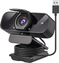 TRAUSI Wide-Angle HD USB Webcam with Privacy Shutter, Auto Light Correction, Clear Mic, Compatible with Desktop, Laptop, Mac by Unknown