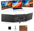 15.3" Laptop Screen Extender Portable, One Cable Connection Double Laptop Monitor FHD 1080P IPS, Ultra Thin Dual Monitor for 13-17" Laptops, Plug&Play Compatiable with Win/Mac/Chrome/Android/Switch by ROYY