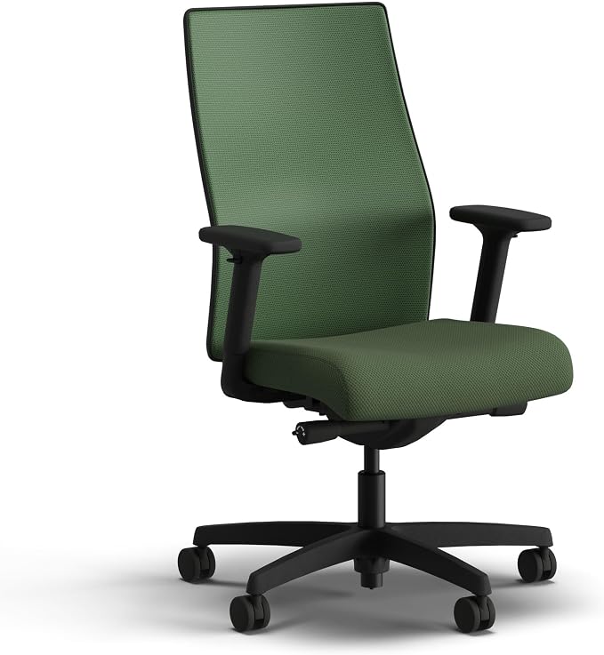 HON Ignition 2.0 Ergonomic Office Chair, Lumbar Support, Desk Chair, Leaf | Ergonomic office desk chair with lumbar support, adjustable arms, office decor, workstation comfort for focused productivity by HON