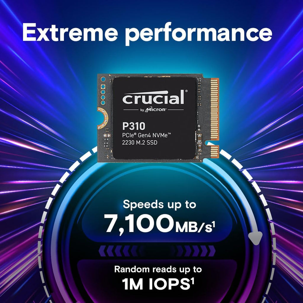 Crucial P310 2TB M.2 2230 SSD, PCIe Gen4 NVMe, Up to 7,100MB/s, Ideal for Steam Deck, ASUS ROG Ally, MSI Claw, Mini PCs & Ultrabooks, Solid State Drive - CT2000P310SSD2 - Image 2