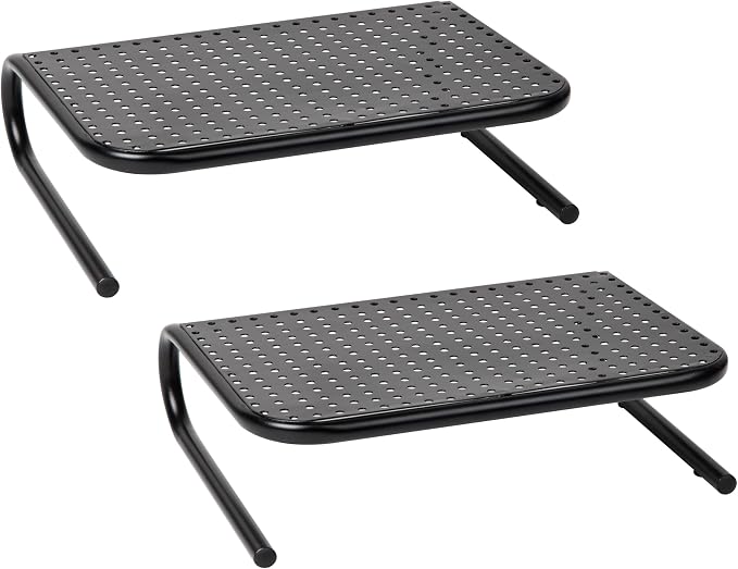 Mind Reader Monitor Stand, Ventilated Laptop Riser, Desktop Organizer, Metal, 14.5" L x 11.25" W x 4.25" H, Black (Pack of 8) - Image 7