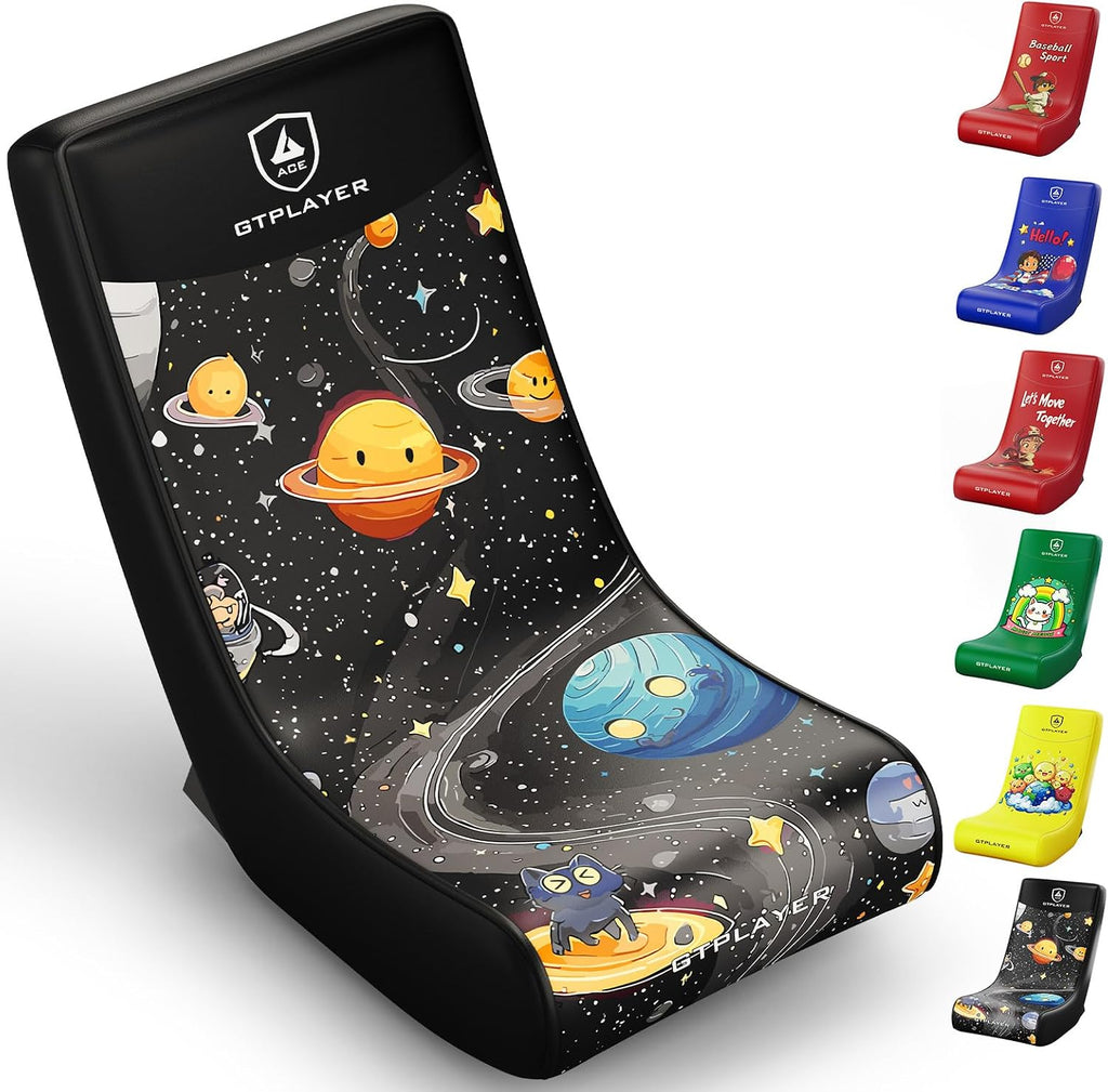 GTPLAYER Gaming Floor Rocking Chair – Rocker Floor Game Chair with Angle Limiter, Compact & Lightweight Game Seat, Black Galaxy Patterned by GTPLAYER