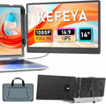KEFEYA Laptop Screen Extender, 14" Portable Monitor for Laptops 13-17", 1080P FHD IPS Monitor Extender for Laptop with USB-C/HDMI Port, Plug n Play for Windows/Chrome/Mac/Switch/PS5 by KEFEYA