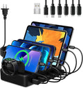 Charging Station for Multiple Devices, 50W 6 Ports USB Charger Station | with Apple Watch Holder & 6 Cables, for iPad Cellphone Kindle Tablet and Other Electronic, 1 USB-A to USB-C Adapter Converter by CREATIVEDESIGN