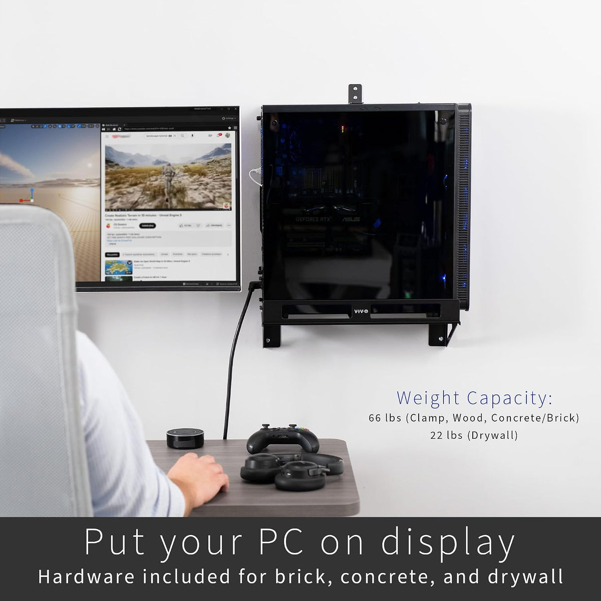VIVO Black Clamp-on PC Desk Mount, MOUNT-PC07G - Image 6
