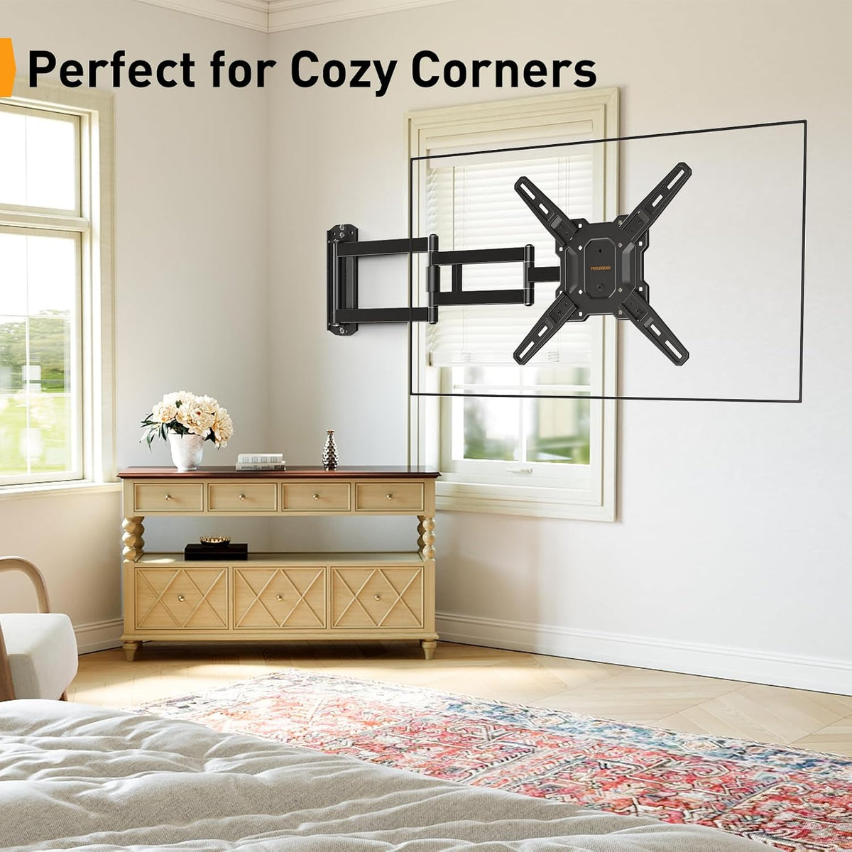 Perlegear Long Arm TV Wall Mount for 32-65″ TVs, 37.4” Long Extension - Image 7