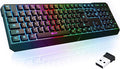 KLIM Chroma Wireless Keyboard – RGB Backlit Gaming, Rechargeable Battery, PC Keyboard, Durable & Water-Resistant, Compatible with PS4, PS5 & Mac - Black by KLIMTechnologies