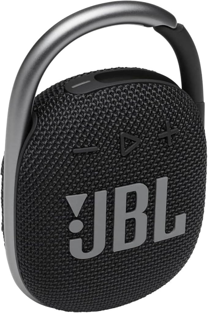 JBL Clip 4 - Portable Mini Bluetooth Speaker, big audio and punchy bass, integrated carabiner, IP67 waterproof and dustproof, 10 hours of playtime, speaker for home, outdoor and travel (Black) by JBL