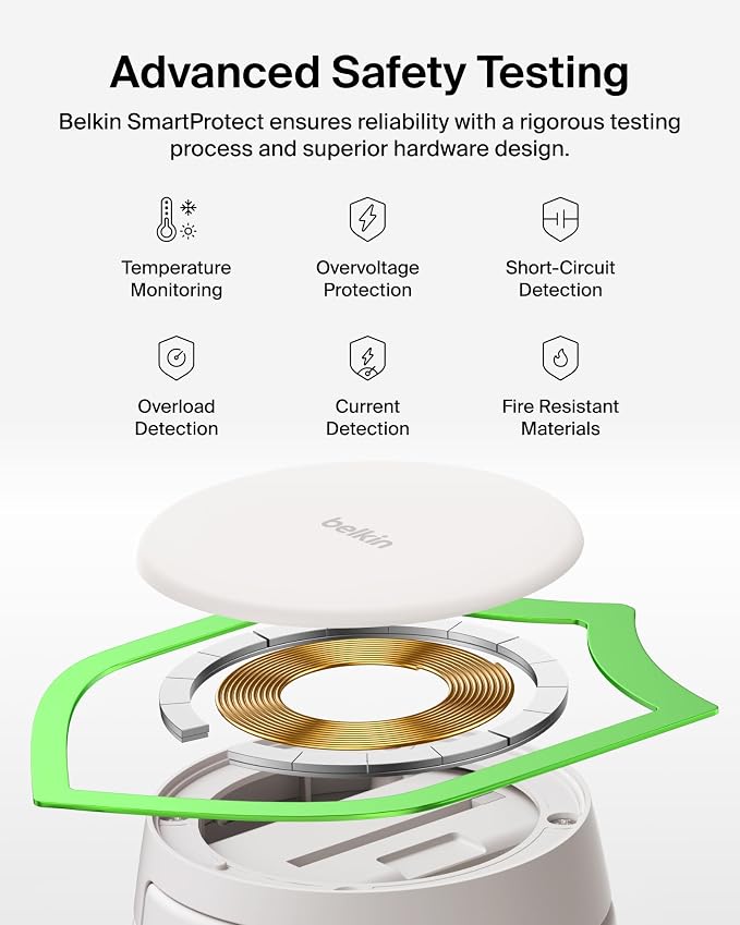 Belkin Qi2.2 25W Wireless 2 in 1 iPhone Charger, Fast Charging for Travel | Fast Charging, MagSafe Compatible, iPhone 17/16/15, Apple Watch, Travel Charger, Magnetic - Image 8