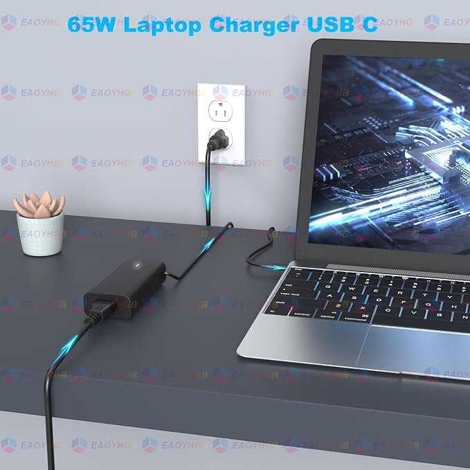 65W USB Type C Laptop Charger Compatible with Dell Latitude 5440 5540 5450 | 5420 7420 5520 E5440 E5430 5320 7440 5430 5530 7430 7450 XPS 13 Power Cord, Chromebook 3100 2in1 Computer AC Adapter - Image 6