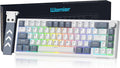 Womier 60% Gaming Keyboard Wired, Creamy Mechanical Keyboard QMK/VIA | Hot Swappable Gasket Mount RGB Key board & Translucent Keycaps POM Linear Switch for Windows/MAC (VK66 PRO White) by Womier