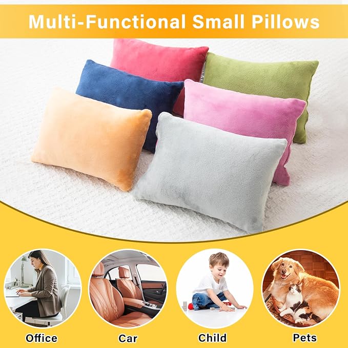 1 MIDDLE ONE 2 Pack Small Pillow, Memory Foam Mini Pillow 11 X 7 Inches for Travel, Sleeping, Nap and Neck, Knee, Lumbar Support, Tiny Cushion for Pet, Dogs (Red) - Image 5