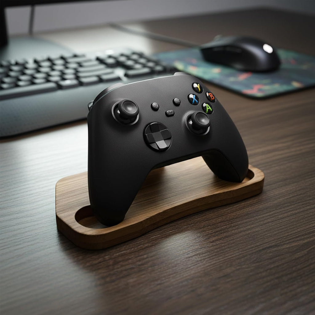 Bamboo Controller Holder Stand Compatible with PS4, PS5, Xbox Series X/S, Switch Pro, 8BitDo Pro 2, Universal Desk Game Accessories (Dark Brown) - Image 5